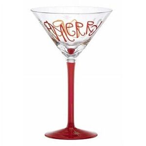 Lenox Eat Drink and be Merry Holiday Martini Cocktail Glass 10oz With Box